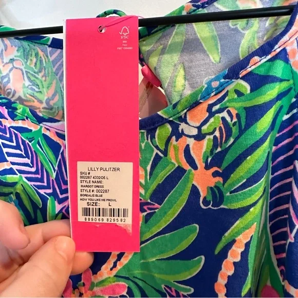 Lilly Pulitzer Margot Dress in Borealis Blue How You Like Me Prowl - Picture 5 of 5